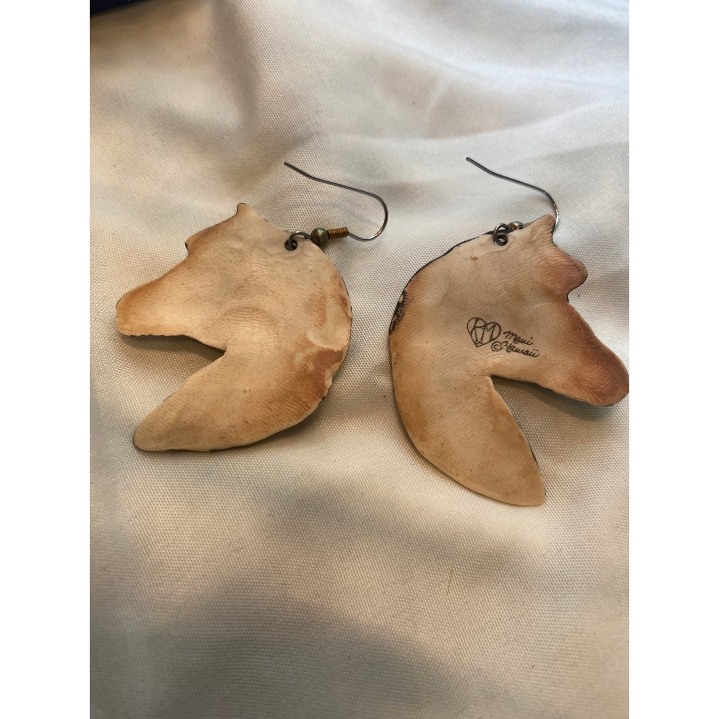 Zebra head earrings designer jewelry, artisanal dangling