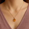 Gold Citrine Pendent Necklace November Birthstone Jewerly gift
