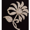 Vintage COGOFF Rhinestone Flower Brooch Silver tone midcentury Collectable Gift