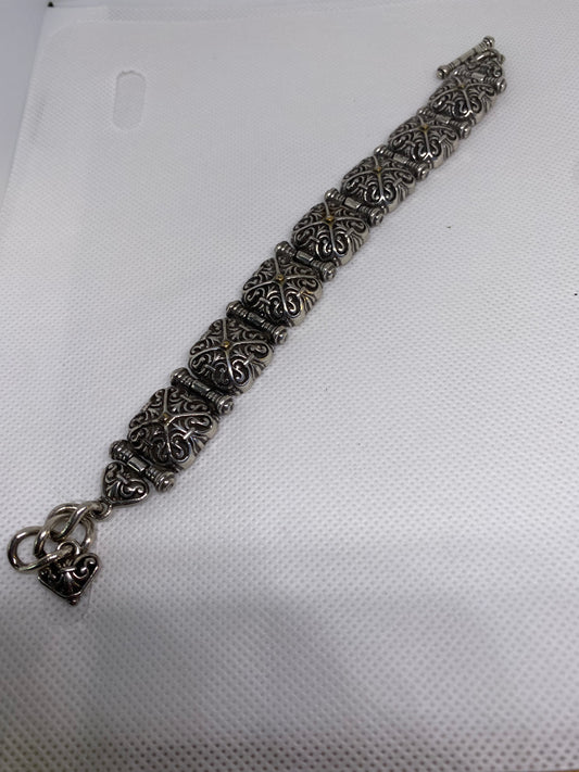 Brighton sliver hollow square medallion link bracelet