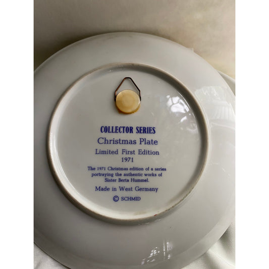 Hummel Christmas plate 1971, first in annual collectors' series