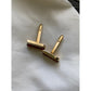 Vintage Yellow Gold-Plated Cuff links with red garnet inlay Classic mens Gift for him