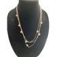 Vintage Gold and Crystal Beaded Necklace 47' long adjustable