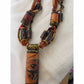 Hand painted Cork Bead Necklace and Earrings Earthy Artisan Boho Jewelry set