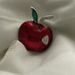 Vintage Red Enamel Apple Forbidden Fruit Rhinestone brooch pin teacher