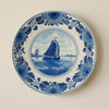 Vintage Royal Delft Sailboat Plate Hand Painted Dutch windmill Scene wall decor