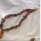Hand painted Cork Bead Necklace and Earrings Earthy Artisan Boho Jewelry set