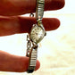Working Vintage Bulova watch silver expansion band Engraved back classic style