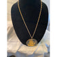 Large Vintage Egyptian Goddess Pendent Necklace-gold black medallion
