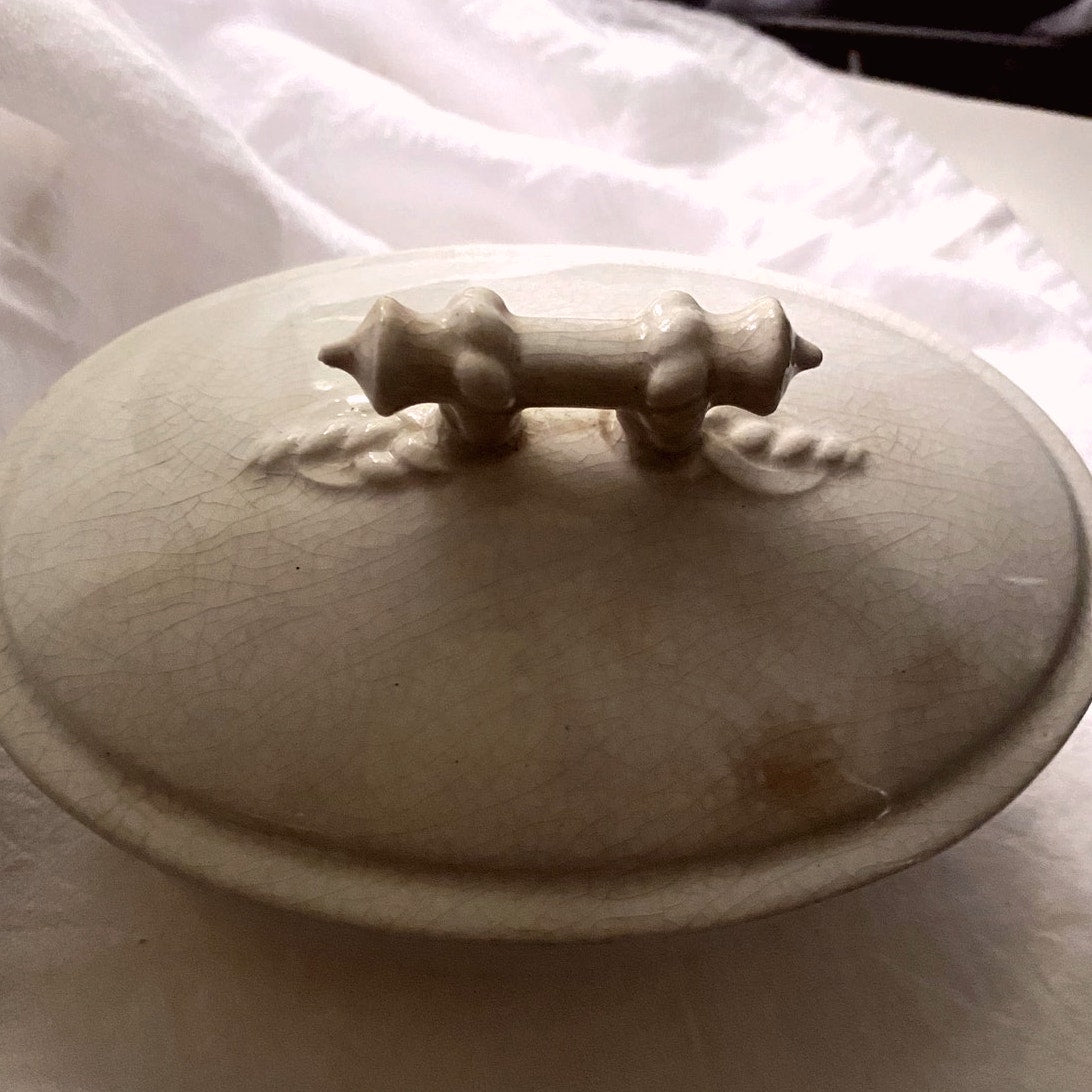 Antique K T K Stone China Boar Mark Knowles Taylor trinket box antique