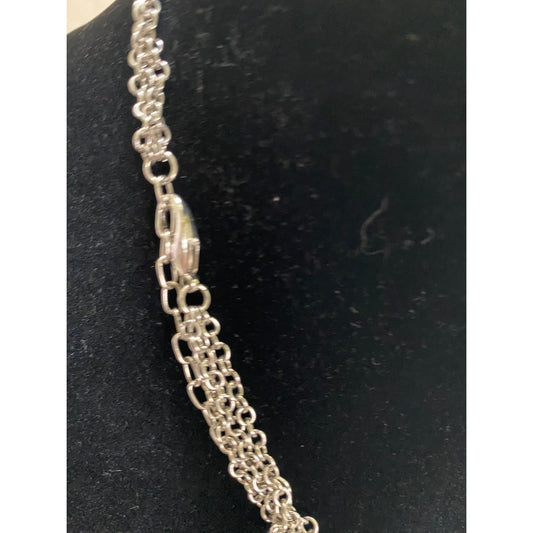 Brighton Silver 3 Strand Horsehoe Heart cross Necklace