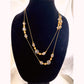 Vinatge gold and Crystal Bead Necklace 24-inch-long chain,Faceted beads elegant