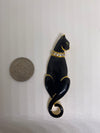 Trafari Black cat brooch Gold Plated black enamel rhinestones