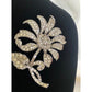 Vintage COGOFF Rhinestone Flower Brooch Silver tone midcentury Collectable Gift