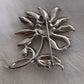 Vintage COGOFF Rhinestone Flower Brooch Silver tone midcentury Collectable Gift