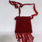 Beaded Garnet seed bead bag necklace medicine purse,