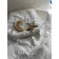 Vintage 1980s Rhinestone star and moon earring clip on