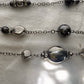 Vintage Layered Silverstone Beaded Necklace Multi strand Retro 80 elegant
