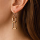 Modern geometric Gold Rectangle link earrings/Dainty dangle drop jewelry gift