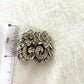 VTG Floral rhinestone clip on Earrings elegant 1950 Silver tone costume jewelry