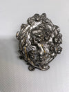 Art Nouveau Victorian Lady Cameo Pewter Brooch Pin