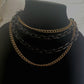 Chunky Black and Gold chain statement Necklace layered Vtg style Punk chocker