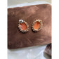 Shell Cameo 14k yellow gold carved lady studs vintage unique earrings