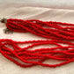 Genuine Salmon red Coral necklace hand knotted Beads and natural coral stones