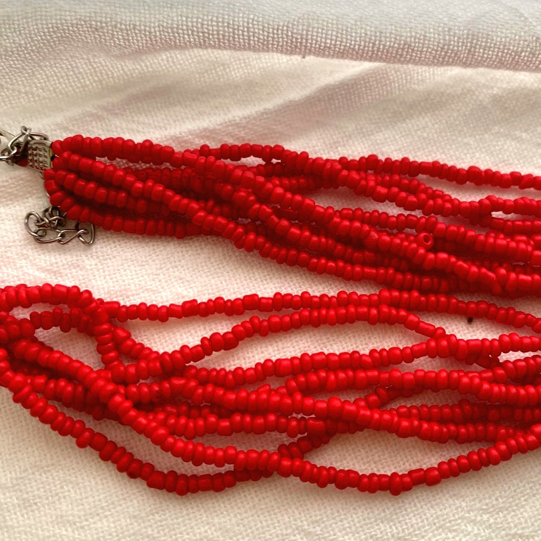 Genuine Salmon red Coral necklace hand knotted Beads and natural coral stones