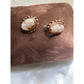 Shell Cameo 14k yellow gold carved lady studs vintage unique earrings