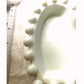 White Heart shaped Trinket Dish with Beaded Edge Ceramic ring holder Gift for person