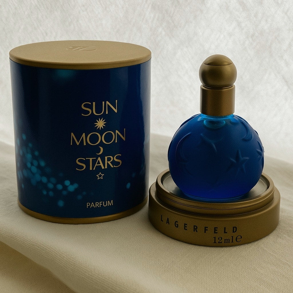Vintage carl Lagerfeld sun moon stars mini perfume Original box Collectable