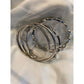 Set of 5 silver toned bracelets with Crystal accents