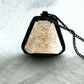 Smoky quartz, geometric pendant, necklace, gun metal chain, faceted jewelry