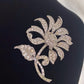 Vintage COGOFF Rhinestone Flower Brooch Silver tone midcentury Collectable Gift