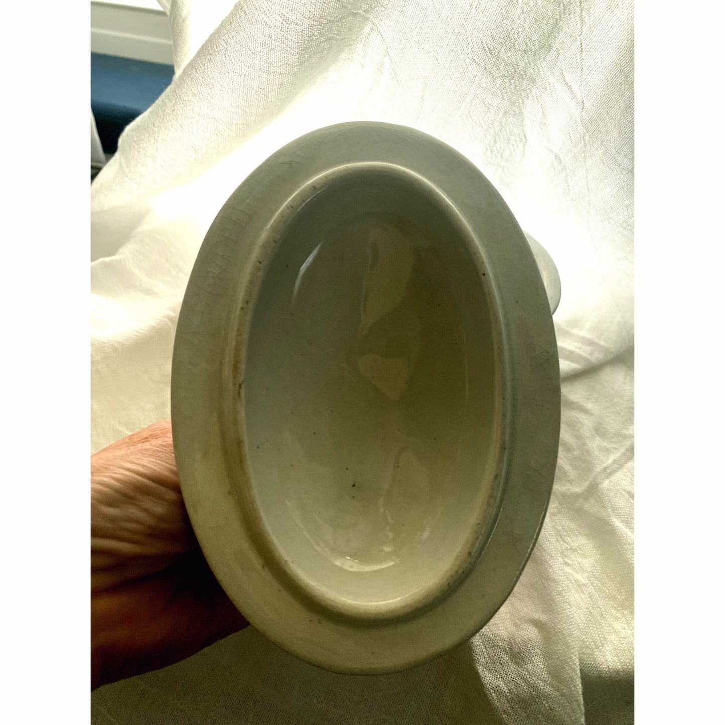 Antique K T K Stone China Boar Mark Knowles Taylor trinket box antique