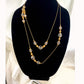 Vinatge gold and Crystal Bead Necklace 24-inch-long chain,Faceted beads elegant