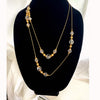 Vinatge gold and Crystal Bead Necklace 24-inch-long chain,Faceted beads elegant