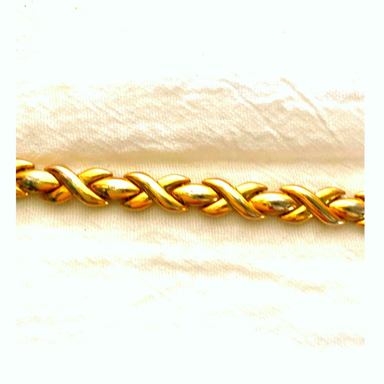 Vintage Style 24K gold Plated Woven Chain Bracelet Classic statement jewelry