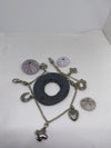 Brighton charm braclet sliver in tone hearts and hotshot cross, 7”
