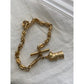 Vintage Gold chain Bracelet with knight Chess Piece charm retro toggle clasp