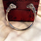 Vintage Rams Head Cuff Bracelet Goog luck Talisman silver tone