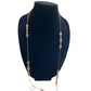 Vintage Gold and Crystal Beaded Necklace 47' long adjustable