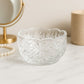 Vintage Lead Crystal Cut Glass Vanity Bowl Elegant Jewelry Dish StarburstPattern