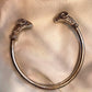 Vintage Rams Head Cuff Bracelet Goog luck Talisman silver tone