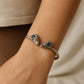 Vintage Rams Head Cuff Bracelet Goog luck Talisman silver tone