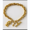 Vintage style Gold Toggle bracelet unique link chain plated gold statement piece