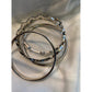 Set of 5 Silver Tone Bangle Bracelets with Rhinestones stacking Fashion jewelry