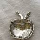 Vintage Red Enamel Apple Forbidden Fruit Rhinestone brooch pin teacher