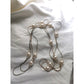Vinatge gold and Crystal Bead Necklace 24-inch-long chain,Faceted beads elegant